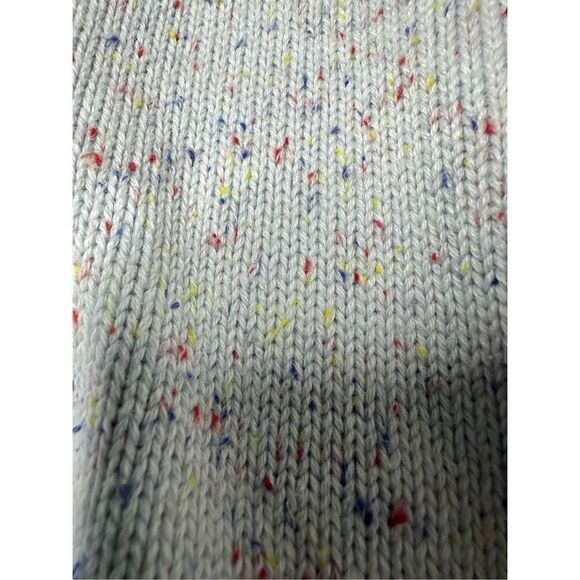 LOFT Sweater Womens M/L Blue Flecked Side Tie Poncho Speckled Oversized Cotton - Picture 10 of 16